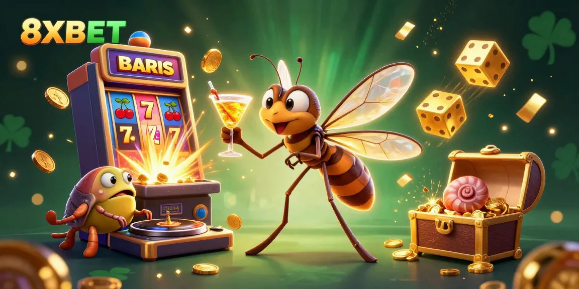 Enjoy thrilling gaming excitement with 8XBET's vibrant casino illustration featuring captivating characters and dynamic gameplay.