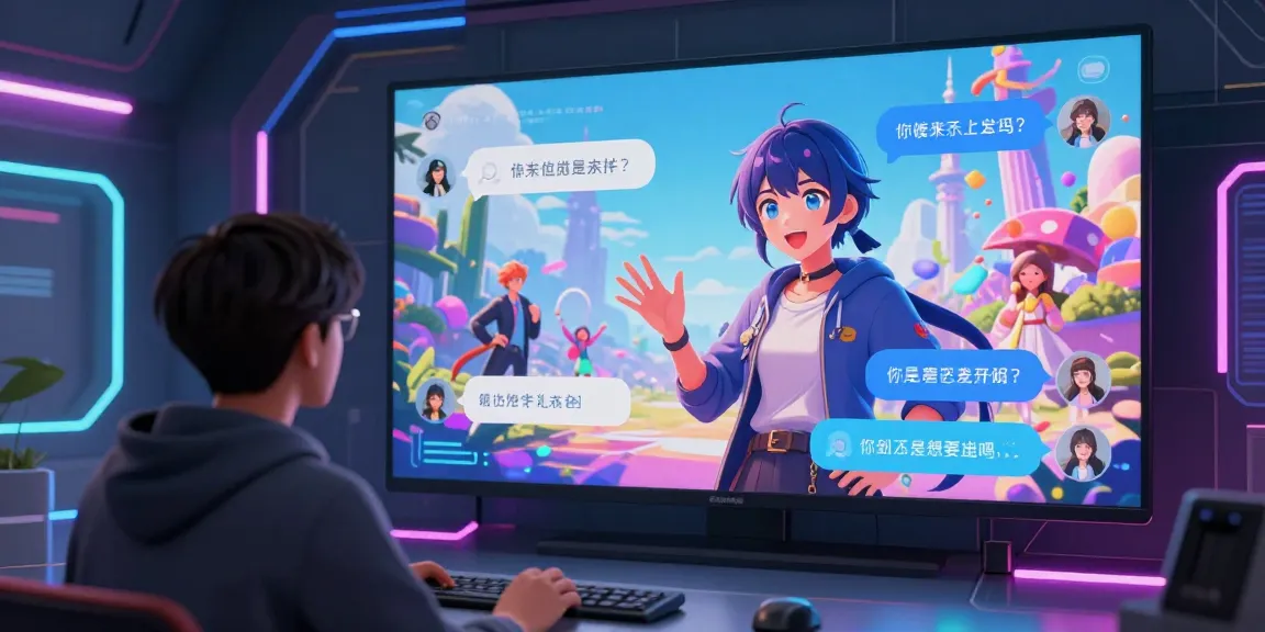 Anime character engaging in lively hentai ai chat within a vibrant digital environment, showcasing an interactive virtual space.