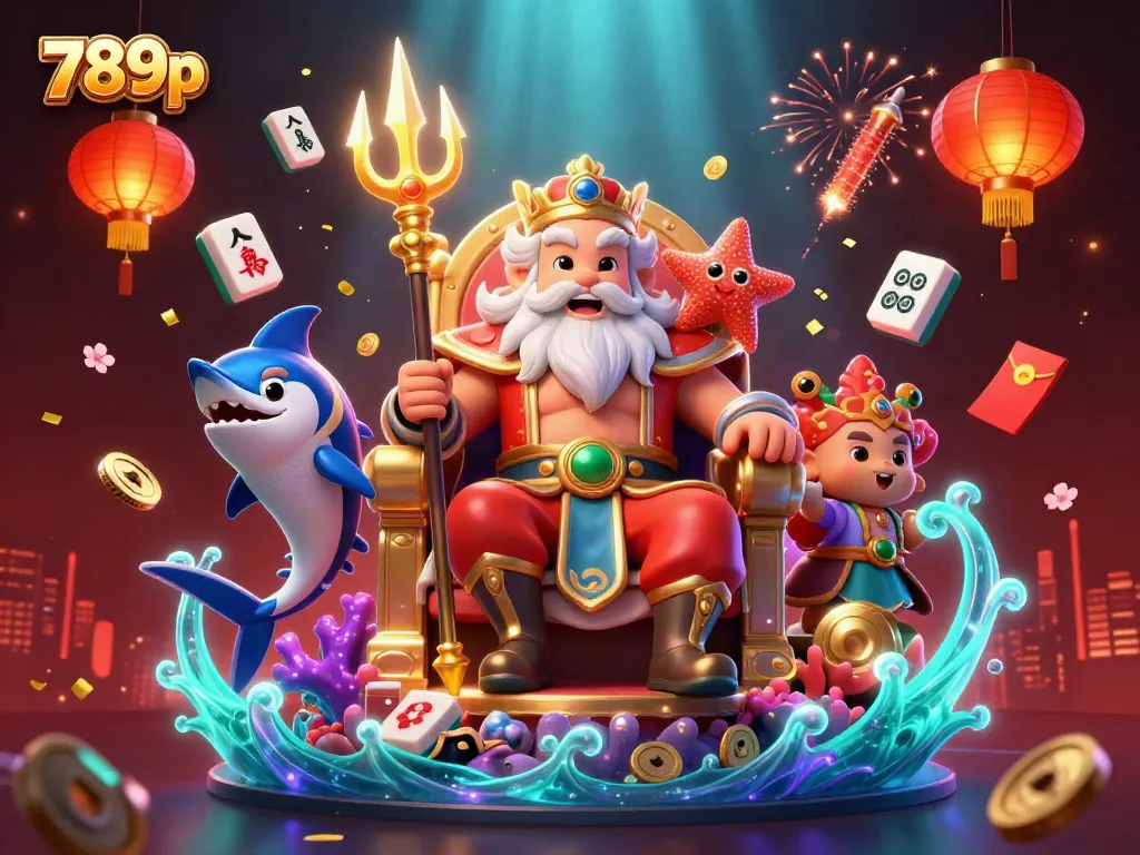 Experience thrilling games with 789p’s exciting slots and vibrant characters in a unique casino illustration.