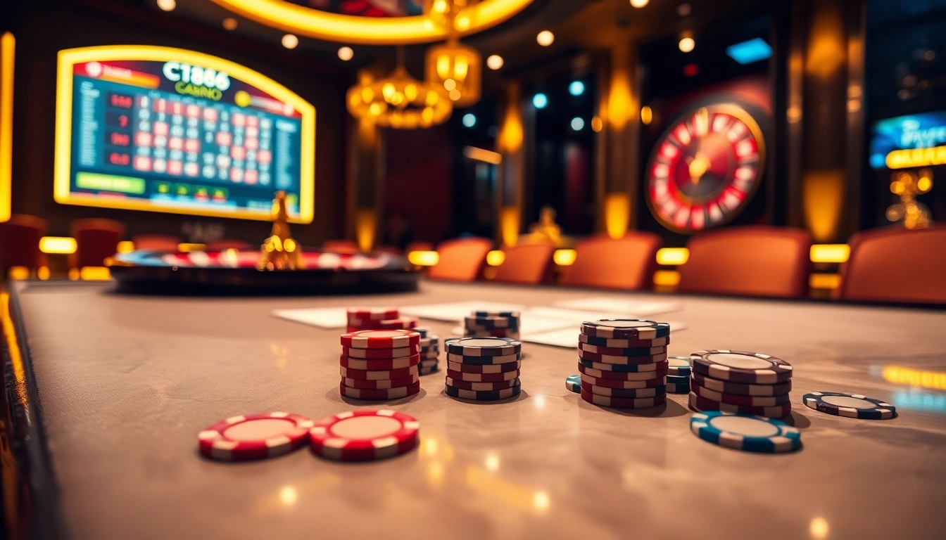 C168 offers a thrilling poker betting experience at a luxurious casino table, featuring expert card play and vibrant ambiance.