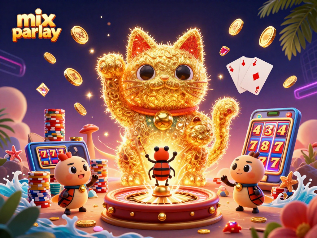 Experience thrilling mix parlay betting with dynamic casino symbols and vibrant elements