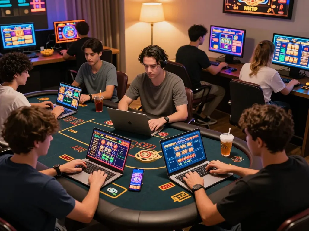 Engaging in thrilling slot pulsa games on a vibrant online casino platform.
