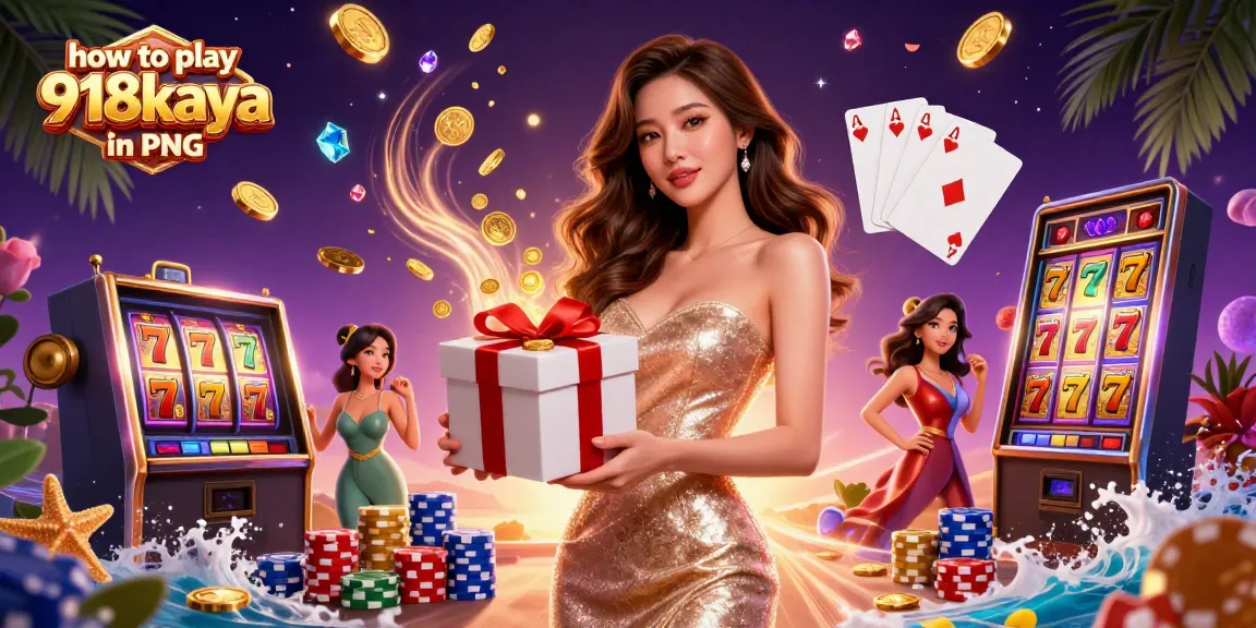 Join the excitement and learn how to play 918kaya in PNG with vibrant slot game elements and festive details.