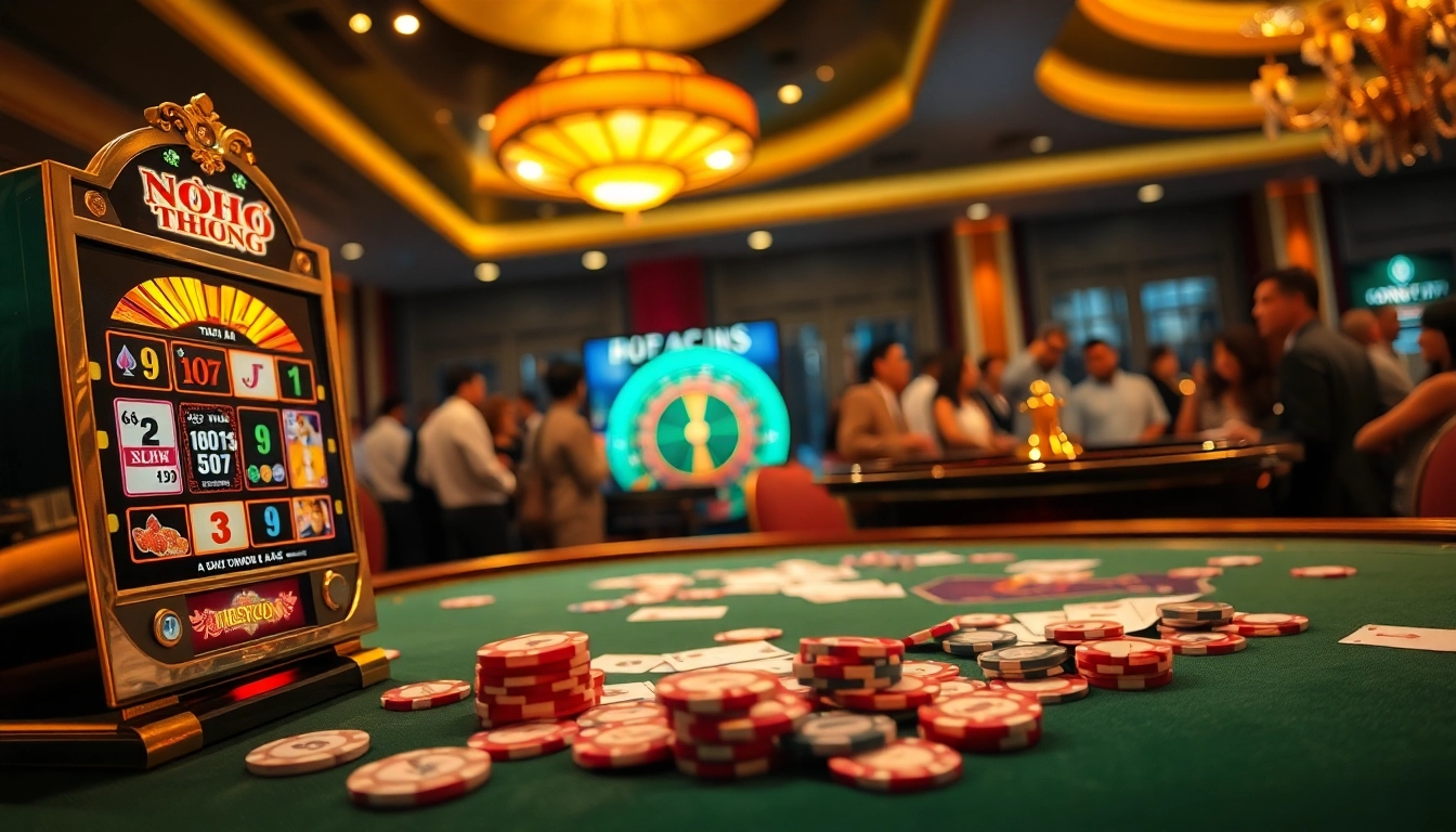 Nổ Hũ Đổi Thưởng slot machine attracts gamblers with vibrant graphics and exciting winnings.