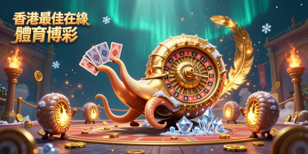 Experience the thrill of 香港最佳在線體育博彩 with a vibrant and dynamic 3D casino scene featuring gaming elements.