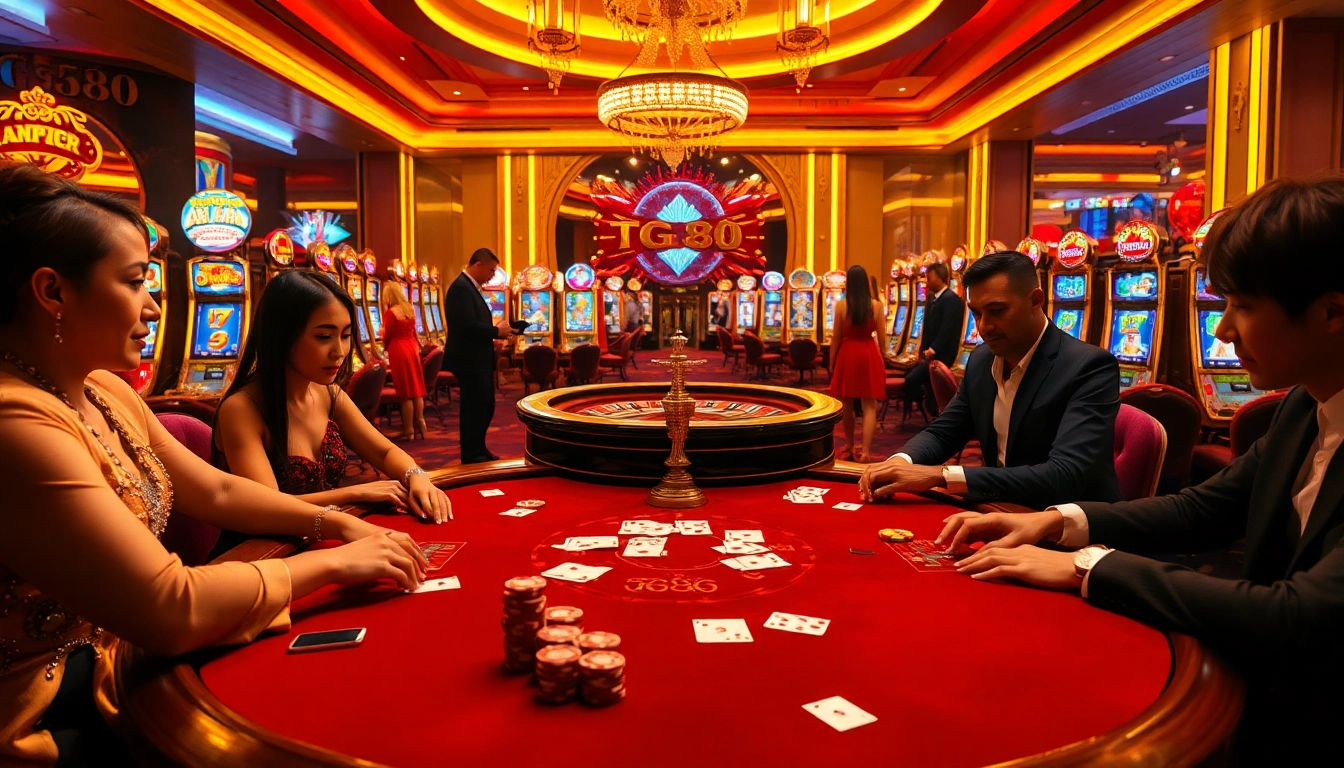 Experience thrilling high stakes at the TG88 poker table filled with vibrant chips and luxury ambiance.