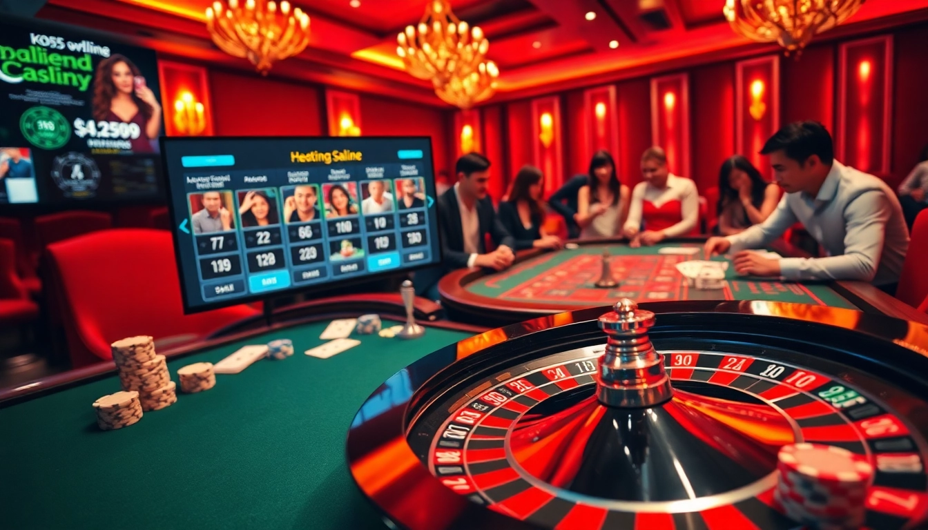 Experience thrilling gameplay at https://kk55.tax/ with vibrant casino scenes, roulette, and poker excitement.