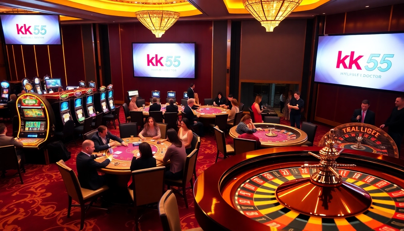 Experience high-stakes gaming excitement at https://kk55.doctor/ with vibrant slot machines and poker tables.