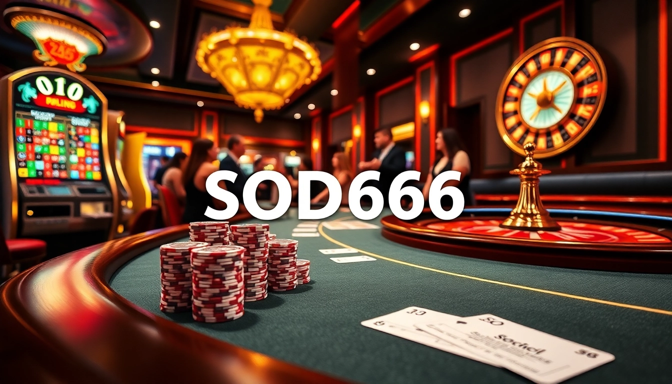 Experience the excitement of live gaming at SODO66 casino with vibrant atmosphere and winning chips.
