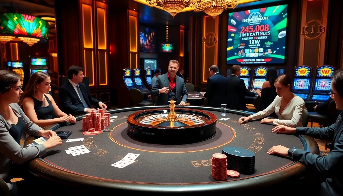 KJC lgbt players enjoying a vibrant casino scene with poker chips and cards.