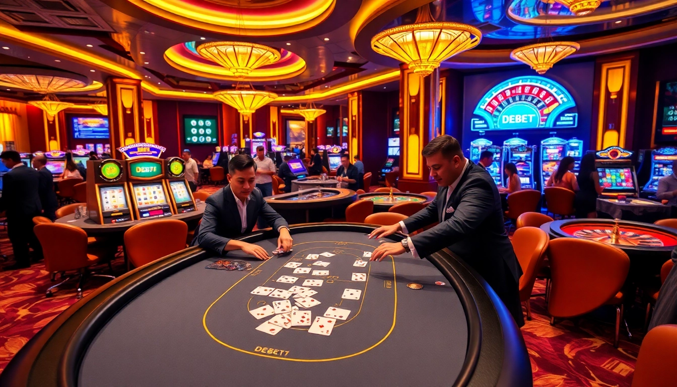 Experience the excitement of high-stakes gaming at DEBET's luxurious casino.