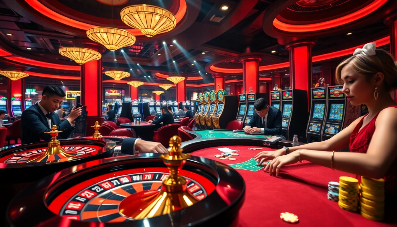 Experience the thrill of casino gaming at XX 88, with vibrant roulette tables and engaged players.
