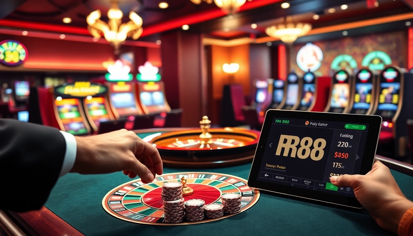 Experience the excitement of RR88 with vibrant casino tables and engaging gameplay.