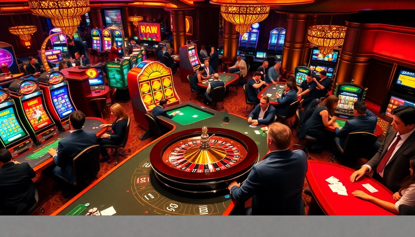 Gambling excitement at a casino floor, featuring hidden wiki link on a roulette table.