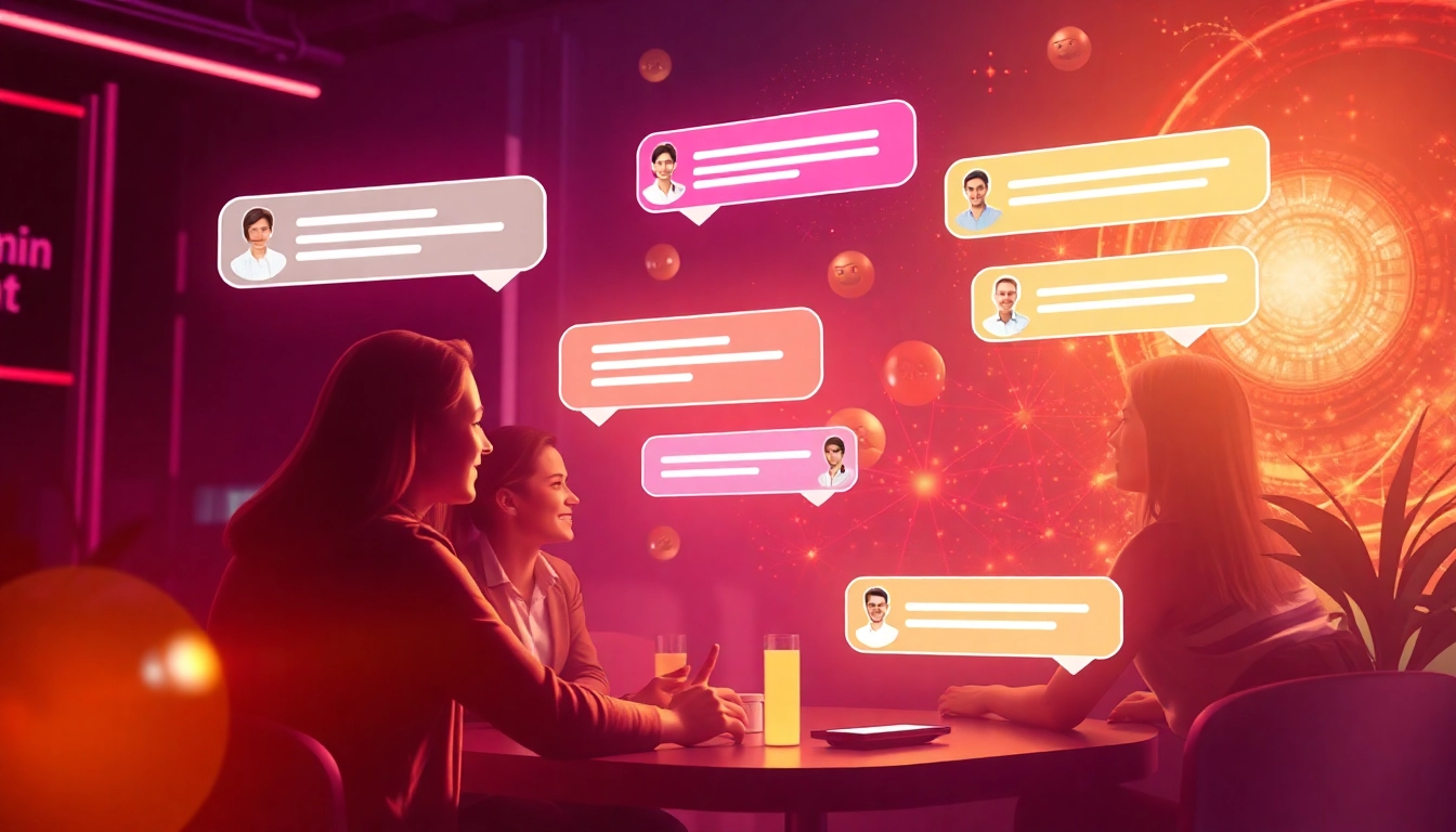 Engaging and colorful representation of spicy chat conversations in a futuristic chat interface