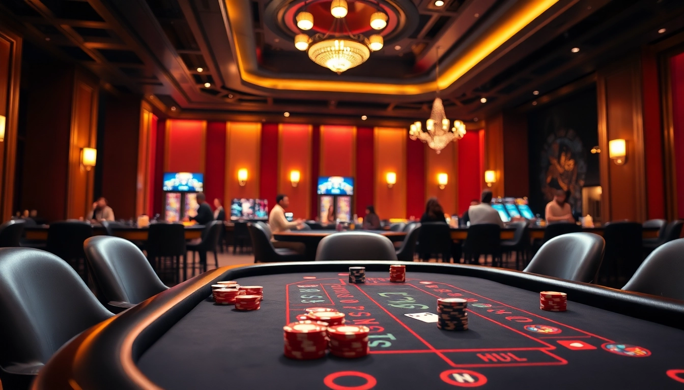 Menemukan Link Alternatif SBOBET di lingkungan kasino yang mewah dengan meja permainan yang menarik.