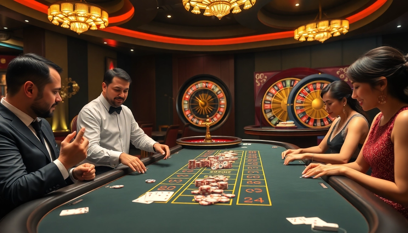 Baccarat table scene at 99ok casino, showcasing a dealer and players in a lively atmosphere.