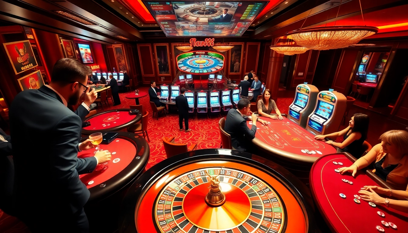 Experience lively casino gaming with real-time action at https://new88.help/, showcasing poker and vibrant slots.