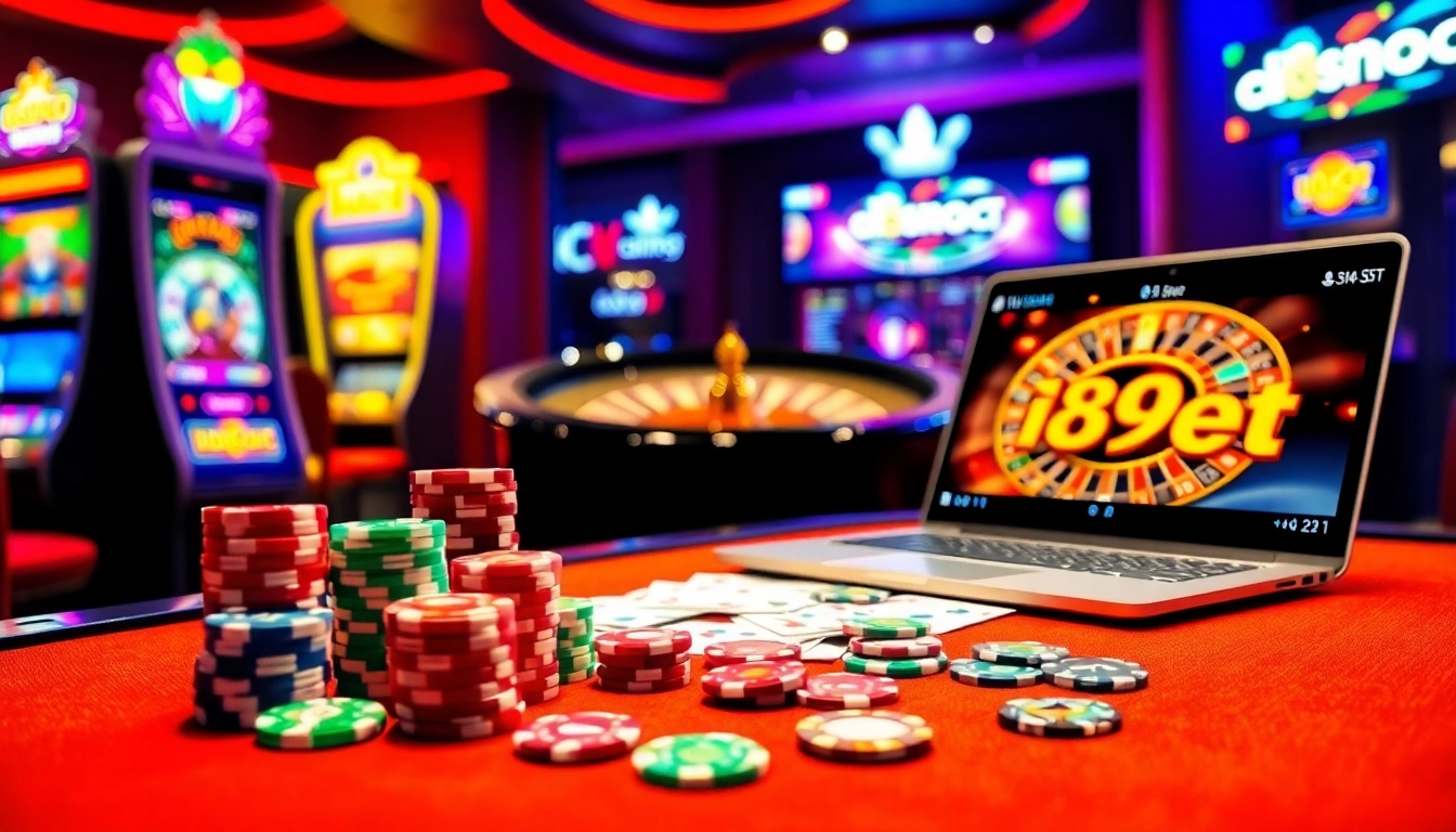 Experience the thrill of i9bet with casino scenery and vibrant poker gameplay.